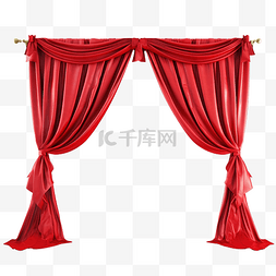 红丝带婚礼舞台服装窗帘
