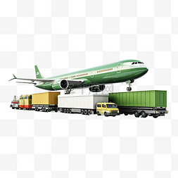 火车卡车集装箱船和飞机旅行