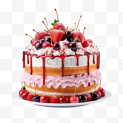 夏天蛋糕图片_孤立的生日蛋糕