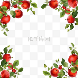 苹果水果边框图案框架