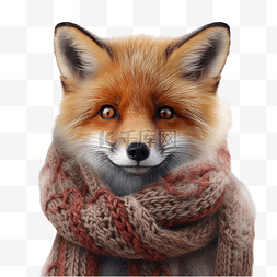 冬天毛皮图片_狐狸在冬天的帽子和围巾
