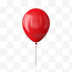 蓝色生日卡片图片_红色3D氦气球