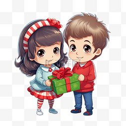怎樣畫聖誕老人图片_可爱的小女孩和男孩在圣诞树下微