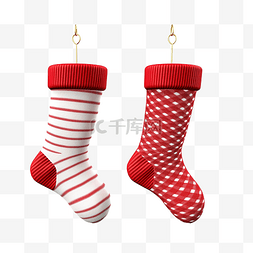 圣诞饰品图片_3d 插图圣诞饰品袜子