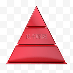红色金字塔几何形状的 3d 渲染