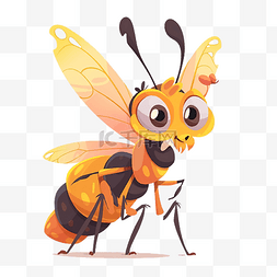 有翼的图片_可爱的蜜蜂有翅膀的昆虫黄蜂