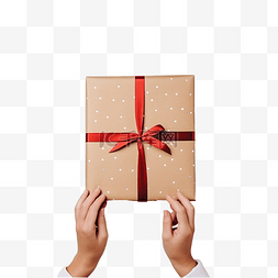 礼物和手图片_圣诞节假期包装礼物和装饰的过程