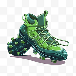 足球鞋矢量图片_夹板剪贴画绿色足球鞋
