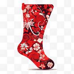 聖誕襪图片_紅色聖誕襪 向量