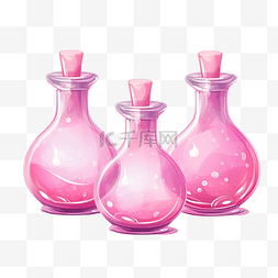 瓶子粉色图片_瓶子里的粉色药水插画gui元素