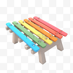 3d 插图音乐工具木琴