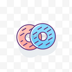 有线用户图片_两个彩色甜甜圈，上面撒有线条插