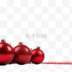 圆形球的图片_美丽的圣诞节，有红色闪亮的小玩