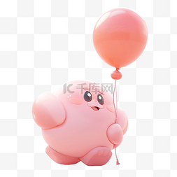 粉色气球 3d 渲染