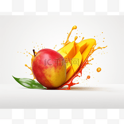 果汁芒果图片_美丽的芒果汁飞溅图像
