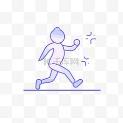 彩色跑步图片_人跑步线图标说明 向量