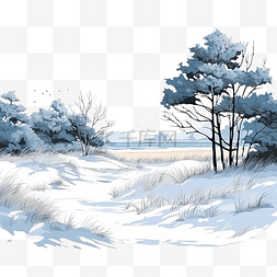 冬天树木雪景图片_美丽的圣诞风景