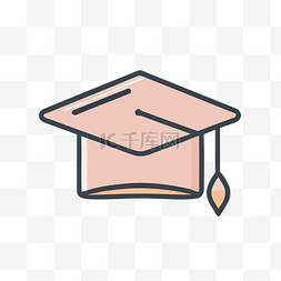 毕业设计psd图片_粉色毕业帽的插图 向量