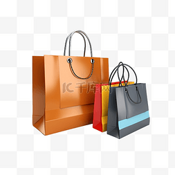 bag图片_Shopping bag e commerce 3d 插图