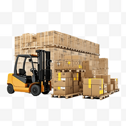 商品插图图片_用叉车建造仓库用于进口出口货物