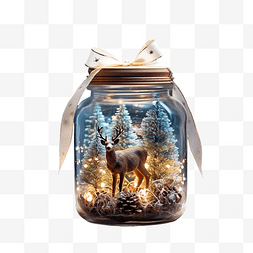 礼物盒子发光图片_杜松和鹿的圣诞生态礼物