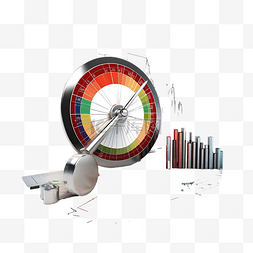 研究目标图片_3d 目标和股票图表 png 文件 3d 渲染