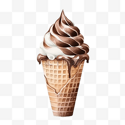 水彩巧克力冰淇淋