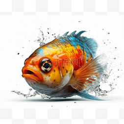 五颜六色的鱼图片_五颜六色的鱼，上面溅了水
