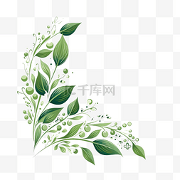 花卉元素绿叶