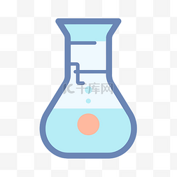 化学实验室玻璃烧瓶设计平面矢量
