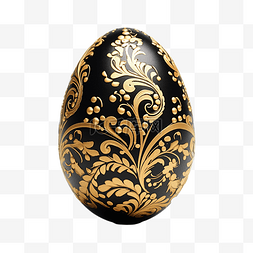 蛋装饰品图片_金黑色装饰的复活节彩蛋