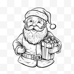 礼物线性图片_圣诞老人与礼物线性涂鸦