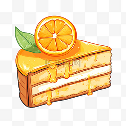 星星丝带橙色图片_蛋糕橙色图形