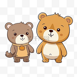 熊和猫人物卡通