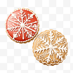 圣诞黄油饼干，上面装饰着白色的