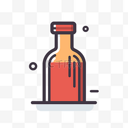 液体的瓶子图片_线图标内装有液体的瓶子 向量