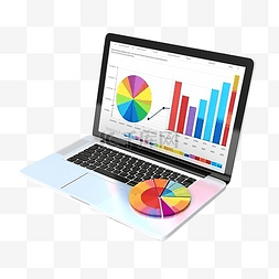 金融职业图片_3d 插图分析数据报告上升