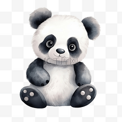 熊猫森林图片_水彩熊猫娃娃