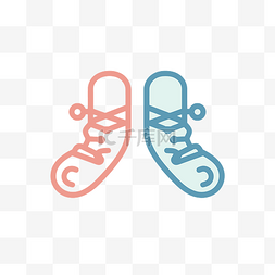 两只鞋的标志设计 向量
