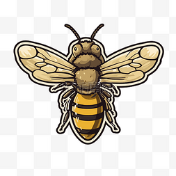 蜜蜂贴纸图片_深色背景剪贴画上的蜜蜂贴纸设计