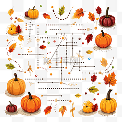 自然线描背景图片_感恩节儿童连点游戏