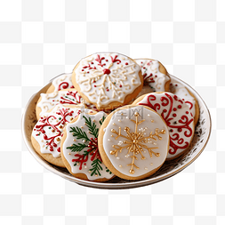 用圣诞图形装饰的圣诞黄油饼干