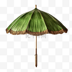 巴厘岛天堂之门图片_孤立的椰子叶制成的单沙滩伞阳伞