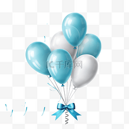 生日快乐背景图片_蓝色气球生日快乐背景