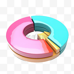 表示参与度图片_甜甜圈图 3d 插图