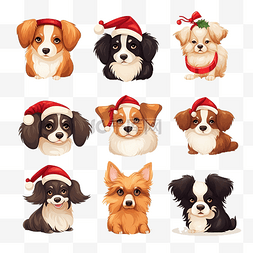 矢量贵宾犬图片_以平面矢量风格收集圣诞节和假期