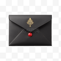黑色气泡信封，上面装饰着红色的