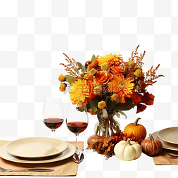 一盏烛光图片_秋季感恩节餐桌布置与节日装饰