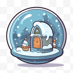 冬季房屋设计中的雪球 向量