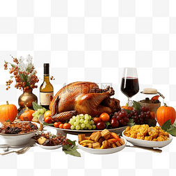 美食传统文化图片_感恩节餐桌上供应传统食物